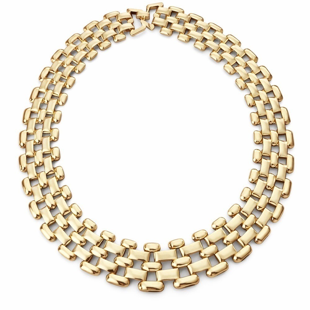 Gold‎ Tone Multi-Row Statement Necklace | Chunky Collar Necklace | New